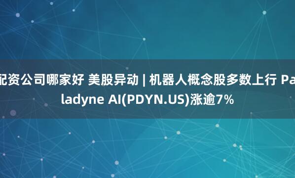 配资公司哪家好 美股异动 | 机器人概念股多数上行 Palladyne AI(PDYN.US)涨逾7%