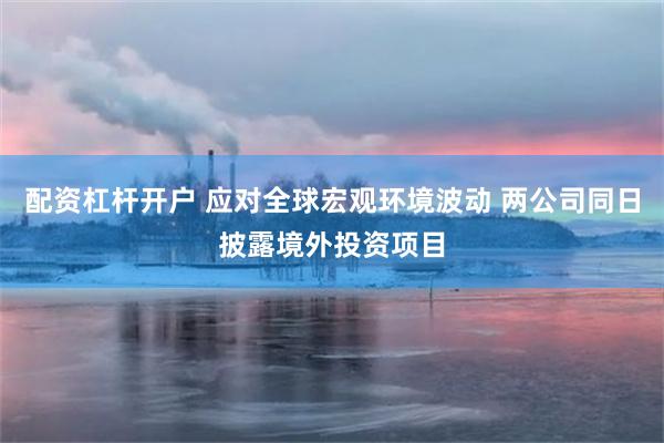 配资杠杆开户 应对全球宏观环境波动 两公司同日披露境外投资项目
