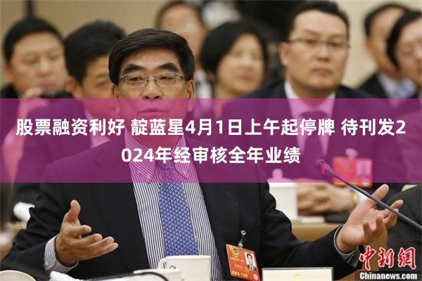 股票融资利好 靛蓝星4月1日上午起停牌 待刊发2024年经审核全年业绩