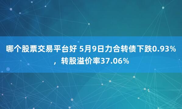 哪个股票交易平台好 5月9日力合转债下跌0.93%，转股溢价率37.06%