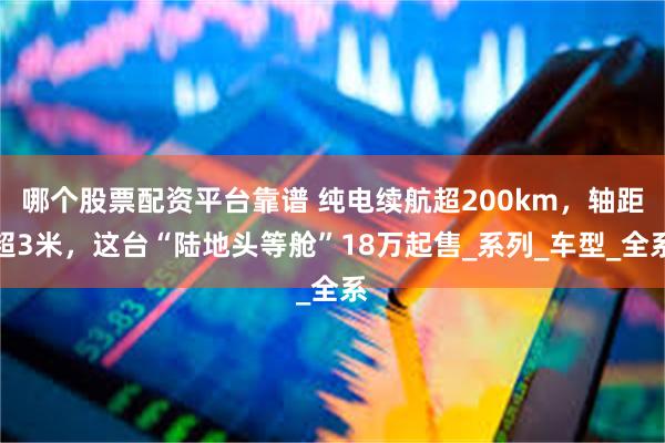 哪个股票配资平台靠谱 纯电续航超200km，轴距超3米，这台“陆地头等舱”18万起售_系列_车型_全系