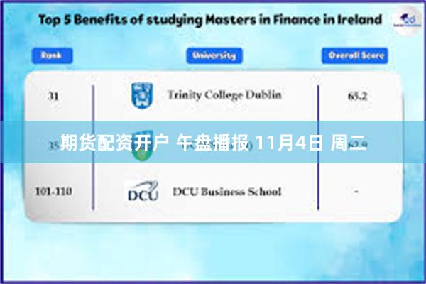 期货配资开户 午盘播报 11月4日 周二