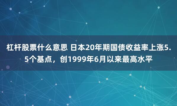 杠杆股票什么意思 日本20年期国债收益率上涨5.5个基点，创1999年6月以来最高水平